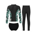 thumbnail image 2 of Haitryli Kids Girls 3Pcs Rash Guard Swimwear Set Long Sleeve Zipper Swimsuit with Swim Leggings Briefs Black 10, 2 of 7