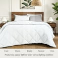 thumbnail image 6 of Ivy Union Comforter Set - Diamond Stitch - Easy Care Ultra - Soft Microfiber - All Season Warmth - Bedding Comforter Set - Queen - White, 6 of 7