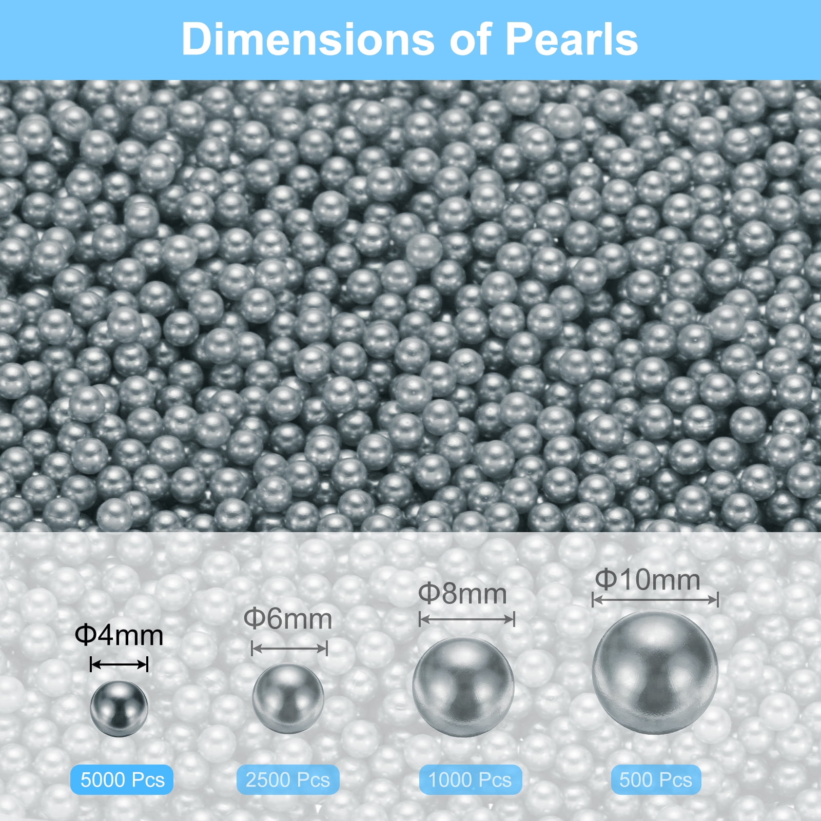 Unique Bargains Faux Pearl for Crafting No Hole Pearls for Vase Fillers Dark Gray