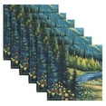 thumbnail image 6 of Satin Polyester Napkins - 20x20 InchSingle-Sided Printed Napkins, 1-Piece/4-Piece/6-Piece Set, DIY Personalized Table Setting，Mountains and Waters under The Moonlight, 6 of 8