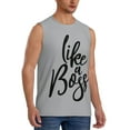 thumbnail image 2 of Bixox Men's Like a Boss Printed Shirt Sleeveless Fitness Tank Top-3X-Large, 2 of 7