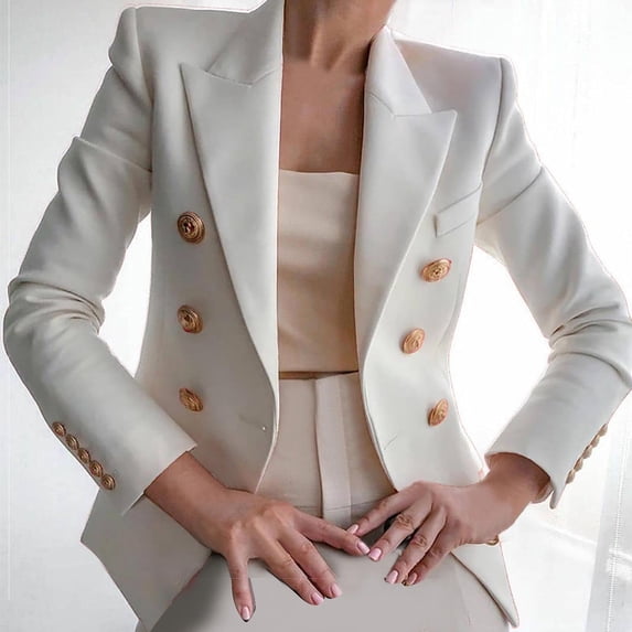 Cardigan Blazers for Women Long Sleeve Solid Color Casual Fashion Fall Coat with Pockets for Daily Wear