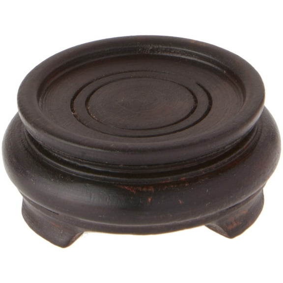 Bard's Dark Wood Decorative Base, 1.25" H x 2.875" W x 2.875" D (2" Display Diameter), Pack of 3