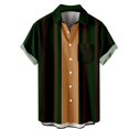 thumbnail image 1 of PEASKJP Chemise Anti-Rides pour Hommes Unie Décontractée Col Boutonné Manches Courtes avec Poche, Orange TTG, 1 of 2