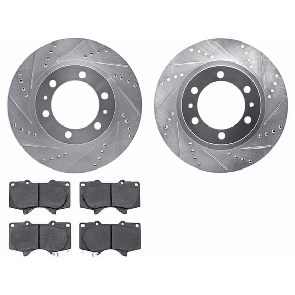 Front Brake Pad and Rotor Kit - Compatible with 2005 - 2022 Toyota Tacoma - Dynamic Friction