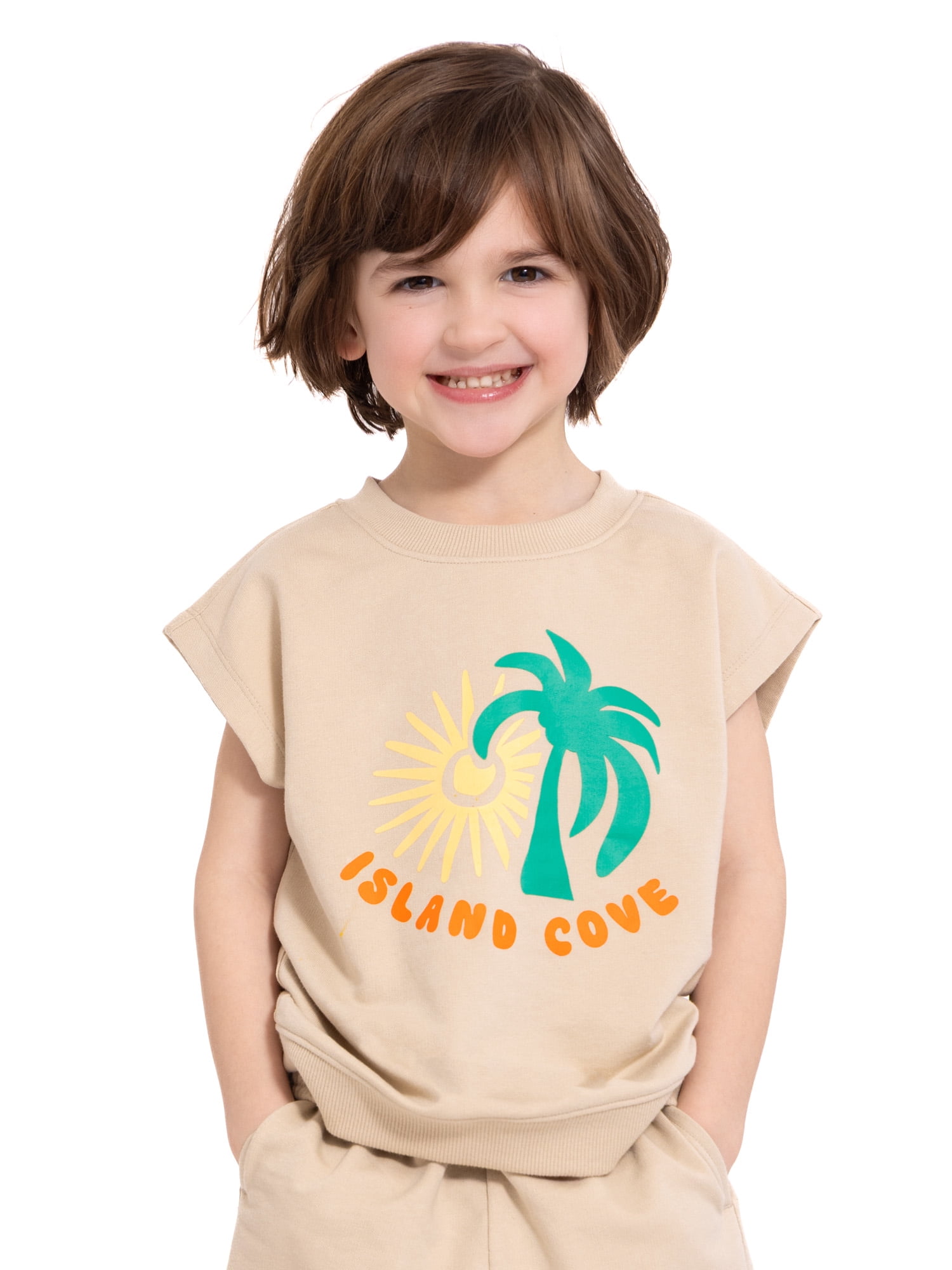 Wonder Nation Toddler Boys Sleeveless Graphic Tank Top and Matching Shorts Set, Sizes 12M-5T