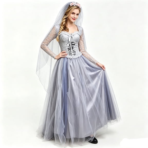 Halloween Dresses For Women Zombie Ghost Bride Dress Cosplay Costume Halloween Masquerade Party Event Costumes