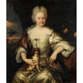 thumbnail image 2 of Reinier De La Haye 12x14 Gold Ornate Wood Frame and Double Matted Museum Art Print Titled - Portrait of a Lady with a Pet Dog (1697), 2 of 4
