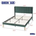 thumbnail image 3 of WJORATA Upholstered Platform Queen Size Bed Frame with Headboard Wooden Slats Support,Green, 3 of 6