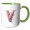 Green/White, variant on 3drose, Exceptional Letter Y. Floral Monogram, Decorated with Rose Flowers, 11oz Mug