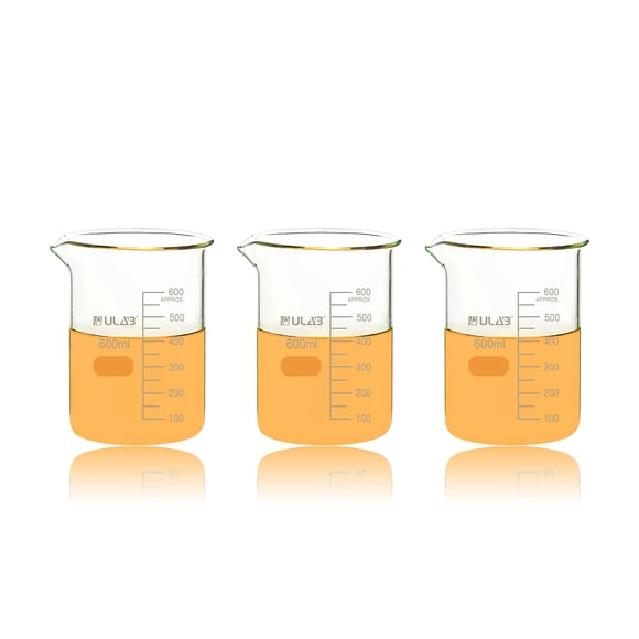 Vasos de vidrio ULAB Scientific, 600 ml, borosilicato Griffin 3.3