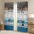 thumbnail image 2 of Homewish Lake House Curtains Pack of 2 (42x84 Each) for Kids Children Teens,Retro Rustic Cottage Curtains Blackout,Blue Grey Brown Bedroom Curtains,Ultra Soft Home Decor, 2 of 6