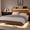 Walnut, variant on Einhomn Twin Size Floating Bed Frame with LED Lights & Charging Station,Wood Platform Bed Frame with Storage Headboard,Noise Free,No Box Spring Needed,Easy to Assemble-Black