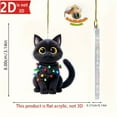 thumbnail image 3 of Luoshdecor Christmas Cute Black Cat Ornament,Acrylic Animal Hanging Ornament New Year Gifts for Christmas Decorations Animal Lover 3.1 in, 3 of 5