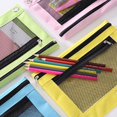 thumbnail image 4 of Ikeay Double Zipperpencil Bag Transparent Mesh File Pouch Case Zip Pencil Bags Pencil Cases with Enforced Hole 3 Ring,Pencil Case,Stationery Bag,Clearance Sale, 4 of 4