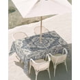 thumbnail image 3 of 54x80 Inch Outdoor Tablecloth with Umbrella Hole Zipper Rectangle Beige Blue Boho Rectangular Tablecloths Outside Waterproof Medieval Vintage Ethnic Floral Abstract Patio Table Cover for Picnic Party, 3 of 8