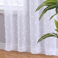 thumbnail image 6 of Sheer Curtains 95" Long for Living Room, Soft Voile Textured JacquardSheer Window Curtains Pom Pom Design Window Dressing Decor, 52" W x 95" L, 2 Panels, Pink, 6 of 9