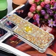thumbnail image 6 of for Samsung Galaxy A23 4G/5G Glitter Case with Ring Holder, Bling Sparkle Floating Liquid Soft TPU Cushion Fashion Girly Women Girls Clear Case Cover for Samsung Galaxy A23  Gold, 6 of 14