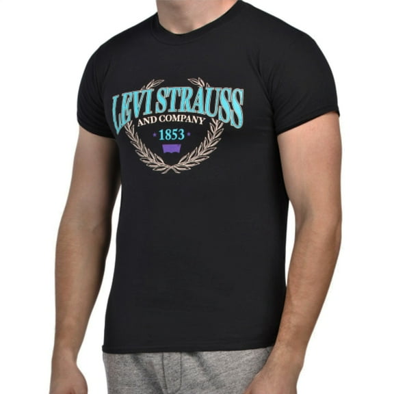 Levi's Men's Espen Chest Logo Graphic Print Short Sleeve T-Shirt-Black / S