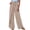 IDO6420Khaki232, variant on public Wide Leg Pants Woman High Waisted Womens Wrap Pants Flowy Tie Front Yoga Pants Beach Casual Workout Split Slit Palazzo Trousers Black, XXL