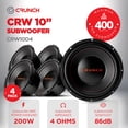 thumbnail image 2 of Crunch 4 Pack CRW10D4 10 Inch 400 Watt MAX Dual Voice Coil Car Subwoofer Speaker, Black, 2 of 16
