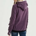 thumbnail image 4 of Pet Pouch Hoodie Long Sleeve Fleece Kitten Puppy Holder Carrier Sweatshirt for Women, Cat Dog Pouch Hoodie Sweatshirt Large Pocket, M&Purple, 4 of 8