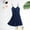 Navy, variant on Xysaqa Women Lingerie Sleepwear Satin Chemise Nightgown Nightdress Slip Sleepwear Lounge Mini Flowy Dress S-XXL