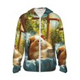 thumbnail image 1 of Fotbe Lazy Home Style Guinea Pig Chaqueta con Protección Solar UPF 50+ para Hombre y Mujer, Camisa con Capucha y Bolsillos-Large, 1 of 7