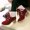 Red, variant on And Winter High Heels Warm Ruffled Straps Low Cut Boots Short Boots For Women