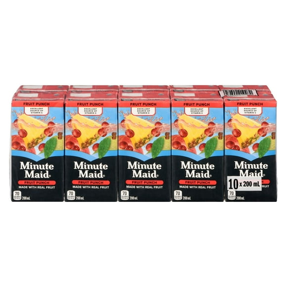 Punch aux fruits Minute Maid, boîte à boire de 200 ml, paquet de 10 200 x mL