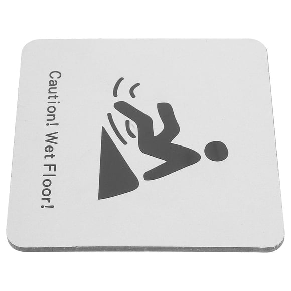 VERDANVERSE 1Set Bathroom Supply Slippery Floor Sign for Replacing Wet Floor Warning 3.85X3.85X0.12in