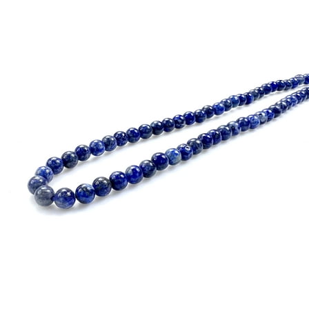 Handcrafted Blue Color Created-Lapis-Lazuli Gemstone Bead Necklace Women Men 19”