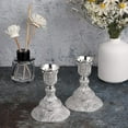 thumbnail image 6 of ABCISI Candle Stick Holders Set, 2PCS Brass Taper Candle Holders, Vintage Metal Pillar Candlestick Holders,Elegant Candle Stand Candelabra for Dining Table Centerpieces Wedding Home Decoration Silver, 6 of 14
