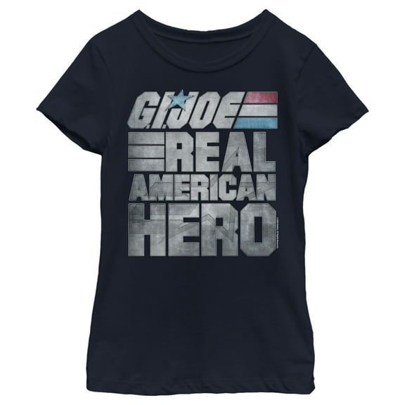 Girl's GI Joe Real American Hero  Graphic Tee Navy Blue Large