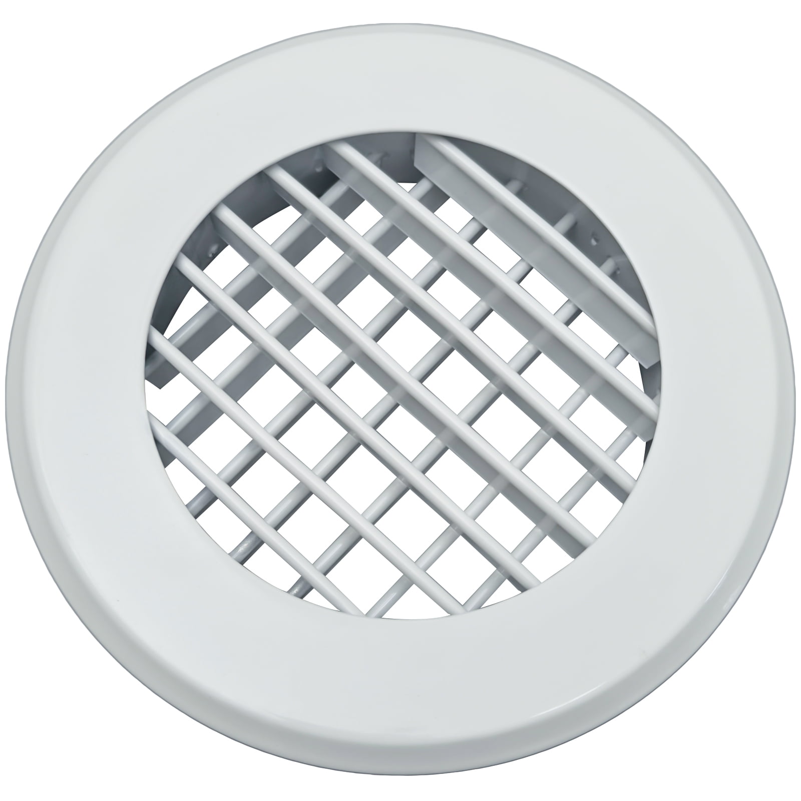 10 Inch [Neck Size] Round Ceiling Diffuser Double Deflection Adjustable HVAC Register for Homes Offices Duct Ventilation Aluminium White Air Outlet Eave Roofing Soffit Exhaust Gable Vent