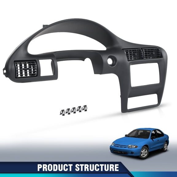 Dash Panel Speedometer Trim Bezel Fit for Chevy Cavalier 2000-2005 Surround Trim Panel Dashbard Dark Gray