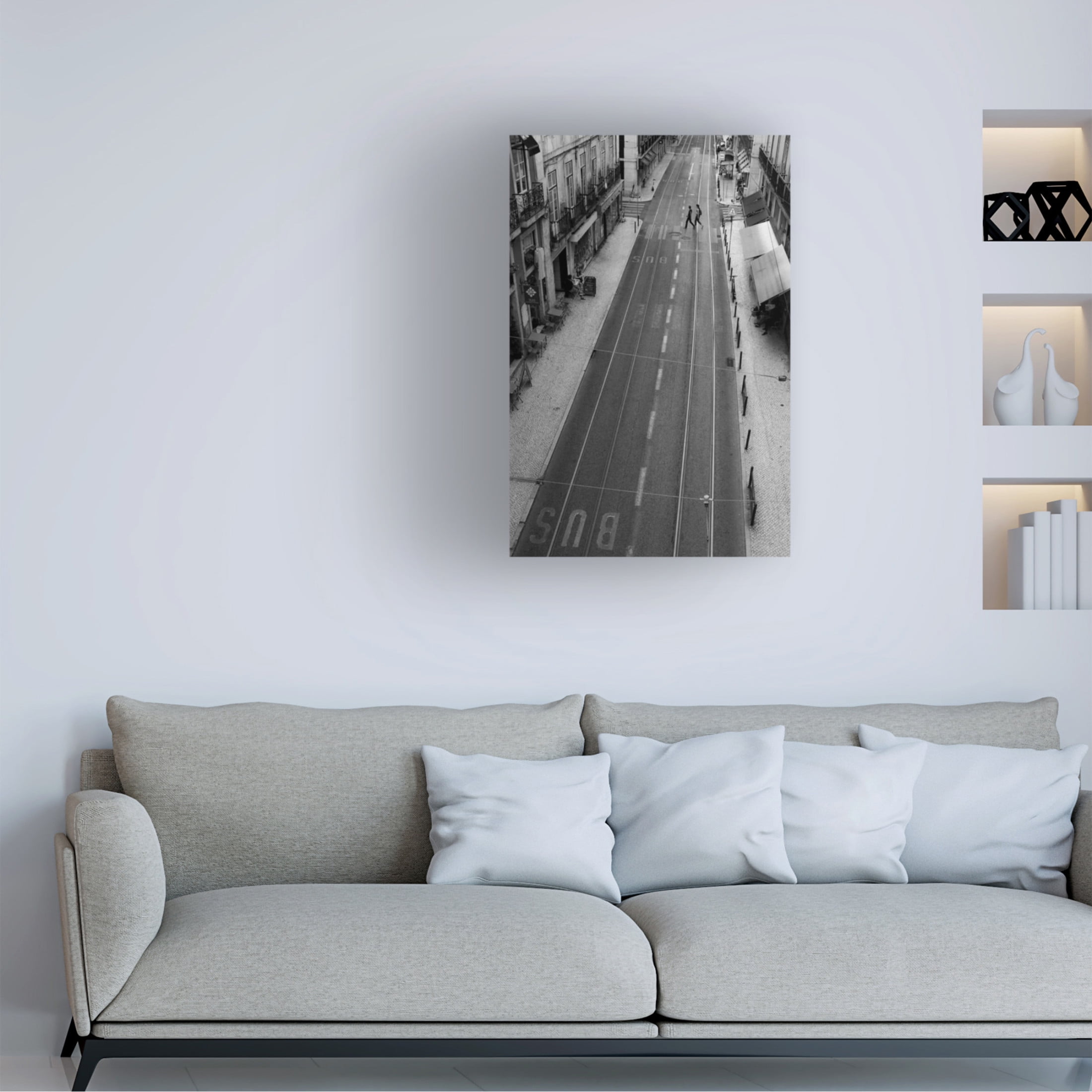 Trademark Fine Art Fernando Coelho Black and White Train Canvas Wall Art