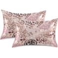 thumbnail image 2 of GZHJMY Satin Pillowcase for Hair and Skin, Pink Leopard Cooling Pillow Case with Envelope Closure Soft Breathable Silk Satin Pillow Cover for Sleeping Queen Size 30x20 in Home Decor, 2 of 7