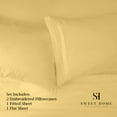 thumbnail image 4 of Sweet Home Collection California King Sheet Sets, Classic 1800 Series Deep Pocket 4 Piece, Luxury Soft Microfiber Bed Sheet Sets, Yellow, 4 of 5