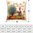 thumbnail image 3 of Set of 2 Thanksgiving Throw Pillow Covers 16x16 Turkey with Autumn Pumpkin Pillow Covers Fall Harvest Pillow Case Square Cushion Case for Living Room Couch, 3 of 4