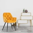 thumbnail image 3 of KEIVVAKN Dining Room Set of 6 Velvet Yellow Chairs Modern Kitchen Living Room Armchairs, 3 of 9