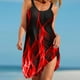 thumbnail image 2 of Vestido de Verano para las Mujeres Impreso sin Mangas Cuello Redondo, Suelto de Rodilla de Longitud Vestido Casual para la Primavera, 2 of 6