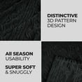 thumbnail image 4 of Superior Arctic Fleece Boho Knit Jacquard Blanket, Throw, Black, 4 of 7