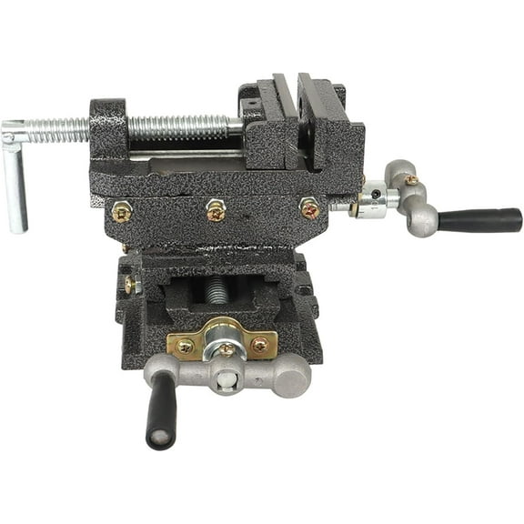 EPOTOOR Cross Slide Drill Press Vise 2 Way X-Y Heavy Duty Clamp Machine Cast Iron Drill Press X-Y Compound Vise - 3 Inch Black