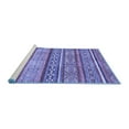 thumbnail image 2 of Ahgly Company Machine Washable Indoor Square Abstract Blue Modern Area Rugs, 3' Square, 2 of 4