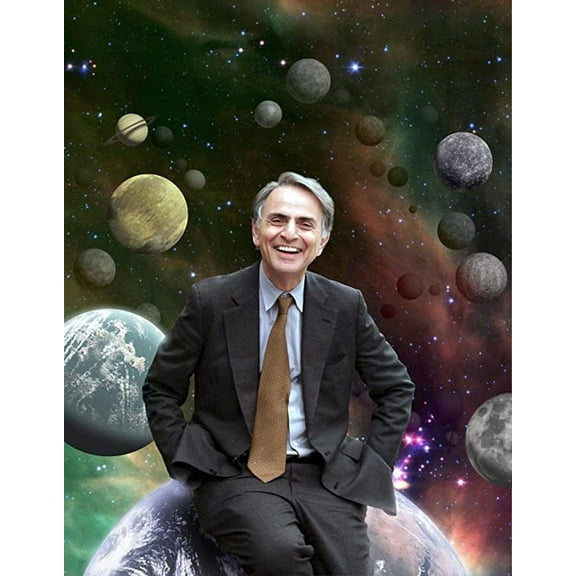 Iconic Arts Laminated 24x30 inches Poster: Carl Sagan Astronomer Cosmologist Astrophysicist Astrobiologist Author Science Venus Research Extraterrestrial Amino Acids Radiation