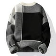 thumbnail image 5 of DHFJKG Sweater Men's Thickened Long Sleeve O-Neck Plaid Knitted Sweater Autumn And Winter Fashion Casual Pullover Soft Top, 5 of 9
