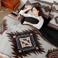thumbnail image 4 of Manfei Hippie Aztec Twin Bedding Sets 7-Piece for Female Men,Bohemian Abstract Geometric Bedding Comforter Set Microfiber,Exotic Style Breathable Sheet Sets,Super Cozy Room Decor,Reversible, 4 of 8