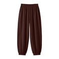 thumbnail image 5 of Womens Wide Leg Balloon Pants Casual Trendy Elastic Waist Wide Leg Harem Pants Baggy Pleated by Yigetop Coffee S, 5 of 7