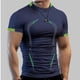 thumbnail image 2 of Men's Short-Sleeved Tight-Fitting Breathable Quick-Drying Clothes Fitness Sports Training Clothes Men's T-ShirtsL, 2 of 4